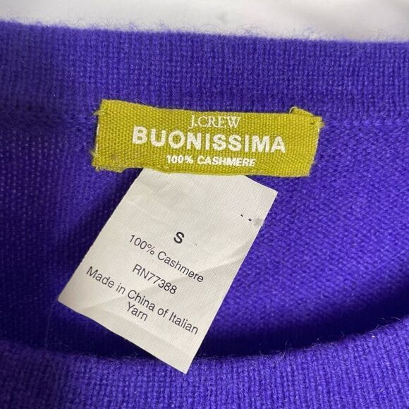 J Crew 100% Cashmere Buonissima Crewneck Sweater Purple Royal S Small - Picture 3 of 7
